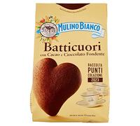 Mulino Bianco Biscuits Batticuore au cacao et au chocolat, sans huile de palme, petit déjeuner riche en saveur, 350 g