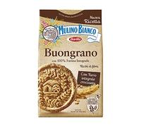 Mulino Bianco, Buongrano - biscuit 100% Intègral saupoudrés de sucre de canne riche en fibres et réalisée à partir de farine issue de l'agriculture durable - 1 paquet de 350g