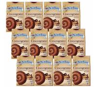 MULINO BIANCO Cioccograno Italien, biscuits sablés à base de farine complète et de chocolat noir 330g x 12 parcelles (Cioccograno, x12)