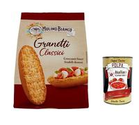 Mulino Bianco Crostini Granetti Classici Lot de 3 snacks salés 280 g + Polpa Italian Gourmet Polpa 400 g