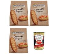 Mulino Bianco Crostini Granetti integrali Lot de 3 croûtons à grains entiers riches en fibres 280 g + polpa Gourmet italien 400 g