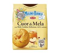 Mulino Bianco, Cuor di Mela, Biscuit sablés avec confiture de pomme 100% italienne et fabriqués avec de la farine issue de l'agriculture durable - 1 paquet de 250g