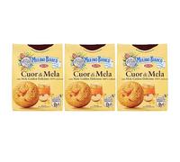 MULINO BIANCO Cuor di Mela -Sablés, biscuits au beurre fourrés à la confiture de pomme 300g x 3 parcelles (Cuor di Mela, x3)