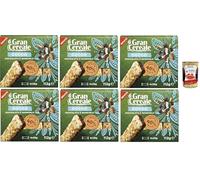 Mulino Bianco, Gran Cereale Lot de 6 barres de fruits secs avec morceaux de noix de coco, chocolat et amandes, pour petit-déjeuner et collations sucrées, 6 x 112 g + Italian Gourmet polpa 400 g
