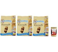 Mulino Bianco Ritornelli, Biscotti con Cacao e Mandorle, Biscuits au cacao et aux amandes, biscuits cookies, 3x 700g + Italian Gourmet polpa 400g