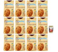 Mulino Bianco Schiaccianoci Biscotti con Frutta Secca e Cioccolato Fondente, Biscuits aux fruits secs et chocolat noir, biscuits 12 x 300 g + Italian Gourmet polpa 400 g