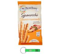 Mulino Bianco Sgranocchi Grissini de type 0 avec 8 céréales et graines de sésame - Croustillant et plein de goût - Lot de 210 g + porte-clés gratuit Beni Culinari