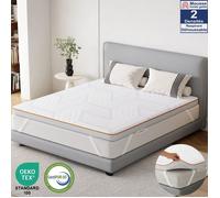 MULISOFT Surmatelas à Mémoire de Forme au Gel 140x200cm - 2 Densités H3/H4 - Tissu Glace Déhoussable & Lavable - Epaisseur 7,5cm