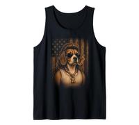 Mullet Beagle Dog Meme Drapeau USA Vintage Années 80 Débardeur