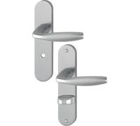 mulliez et flory Ensemble de Porte sur Plaque New York-entr.165mm-WC-aspect INOX F9-1810/318KN-3398456