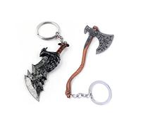 Mullike Lot de 2 porte-clés God of War avec hache de Kratos Leviathan - Cadeaux pour hommes et adolescents fans de jeu - Convient à tous