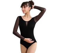 Mulnall Femmes Danse corset Adulte Danse corset à Manches Longues,V Mesh dos,Patchwork devant,Entièrement doublé Devant(238113-06-S)