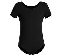 Mulnall Fille Ballet Basic Manches Courtes Fille Justaucorps de Gymnastique Justaucorps de Danse Vêtements de Ballet Danse Classique pour Enfant(3027-06-XL)