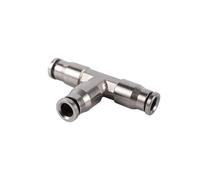 MULONGOR 1 pc 1/4 "Tuyau connecteur de Verrouillage de Glissement cuivre nickelé raccord Rapide Haute Pression brumisation Irrigation OD 6.35mm raccord de buse de Tube(Tee)