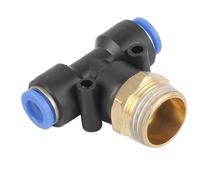 MULONGOR 1 pc Jardin Irrigation 8/10/12mm Tuyau Tube Tuyau Interfac 1/8 "1/4" 3/8 "1/2" Filetage Mâle Air Pneumatique Slip Lock Tee Connecteurs Rapides(12mm-3/8 inch)