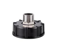 MULONGOR 1 pc S60x6 Filetage Grossier IBC Adaptateur de réservoir d'eau 1/2 "3/4" mâle Femelle Filetage Acier Inoxydable Sortie IBC conteneurs vidange Remplacement(1/2 Male Thread)