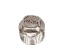 MULONGOR 1Pc Acier Inoxydable 1/2 "3/4" 1 "Embout fileté mâle tête carrée Bouchon Bouchon Jardin Tuyau Robinet connecteur raccords de tuyauterie(Silver-01)