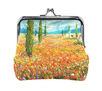 Multi 10 Claude Monet Le Parc Monceau Porte-Monnaie en Cuir Kiss Lock Pochette Poche Moraillon Carte Clé Changement Portefeuille Boucle Petit Sac à Main Étui pour Femmes Filles Dames