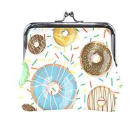 Multi 11 Seamless Blue Underwater Sharks Sea Weed Starfishes on Dark Blue Women Leather Coin Purse Hasp Card Key Change Wallet Small Buckle Handbag Case Kiss Lock Clutch Pouch Pocket for Girls Ladies