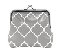 Multi 17 Vintage White Dog Paw Print on Retro Dirty Background Women Leather Coin Purse Hasp Card Key Change Wallet Small Buckle Handbag Case Kiss Lock Clutch Pouch Pocket for Girls Ladies