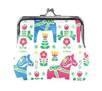 Multi 20 Main Dessiné Or Ethnique Circulaire Beige Ornement Fleur Femmes Cuir Porte-Monnaie Moraillon Carte hanger Portefeuille Petite Boucle Sac À Main Cas Baiser Serrure Pochette Poche pour Fil