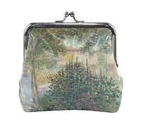 Multi 3 Claude Monet Le Parc Monceau Porte-Monnaie en Cuir Kiss Lock Pochette Poche Moraillon Carte Clé Changer Portefeuille Boucle Petit Sac à Main Étui pour Femmes Filles Dames