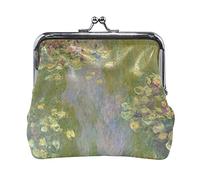 Multi 4 Claude Monet Le Parc Monceau Porte-Monnaie en Cuir Kiss Lock Pochette Poche Moraillon Carte hanger Portefeuille Boucle Petit Sac à Main Étui pour Femmes Filles Dames