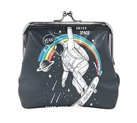 Multi 4 St Patrick's Shamrock Leprechaun Chapeau Pot d'or Arc-en-ciel sur blanc Femme Porte-monnaie en cuir Moraillon Porte-cartes Porte-monnaie Petite boucle Sac à main Étui Kiss Lock Pochette Pochet