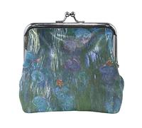 Multi 5 Claude Monet Le Parc Monceau Porte-Monnaie en Cuir Kiss Lock Pochette Poche Moraillon Carte Clé Changer Portefeuille Boucle Petit Sac à Main Étui pour Femmes Filles Dames