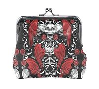 Multi 5 pins dorés sans couture dessinés à la main points de pin doré sur les femmes foncées porte-monnaie en cuir moraillon carte clé changement portefeuille petite boucle sac à main étui Kiss Lock p