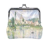 Multi 6 Claude Monet Le Parc Monceau Porte-Monnaie en Cuir Kiss Lock Pochette Poche Moraillon Carte Clé Changer Portefeuille Boucle Petit Sac à Main Étui pour Femmes Filles Dames
