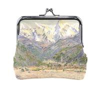 Multi 7 Claude Monet Le Parc Monceau Porte-Monnaie en Cuir Kiss Lock Pochette Pochette Moraillon Carte hanger Portefeuille Boucle Petit Sac à Main Étui pour Femmes Filles Dames