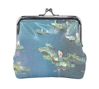 Multi 8 Claude Monet Le Parc Monceau Porte-Monnaie en Cuir Kiss Lock Pochette Poche Moraillon Carte Clé Changer Portefeuille Boucle Petit Sac à Main Étui pour Femmes Filles Dames