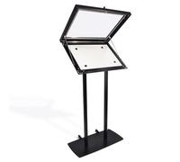 Multi Affichage Porte menu pour restaurant sur pieds, capacité 2 feuilles A4, facilement déplacable grâce à ses roulettes et sa poignée