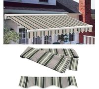 Multi-Bandes 3x2,5m Auvent Manuel Auvent Toile Jardin Patio Patio Rétractable Auvent Dessus Tissu Remplacement Pare-Soleil Abri Gazebo Toile pour Magasins Jardins Terrasses, Striped, 8x3m