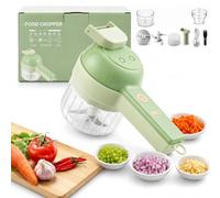 Multi Blade Chopper Electric Hand Held, 5-in-1 Wireless Electric Vegetable Chopper with Slicing Grating Peeling, Rechargeable Food Processor Cutter for Garlic Onion Meat Vegetable (A*1)