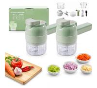 Multi Blade Chopper Electric Hand Held, 5-in-1 Wireless Electric Vegetable Chopper with Slicing Grating Peeling, Rechargeable Food Processor Cutter for Garlic Onion Meat Vegetable (B*2)