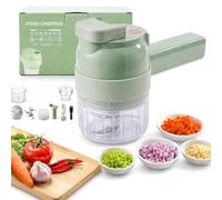 Multi Blade Chopper Electric Hand Held, 5-in-1 Wireless Electric Vegetable Chopper with Slicing Grating Peeling, Rechargeable Food Processor Cutter for Garlic Onion Meat Vegetable (B*1)