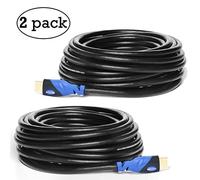 Multi Cable 15 Mètres Câble HDMI a Haute Performance avec Ethernet 1.4a "Pack de 2"- Soutien 3D 4K & Chaine Audio Retour (ARC) 1080p 26 AWG - Haute Définitions - 15M