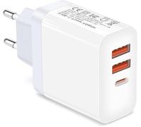 Multi Charger, 3 Port Charging Dock, 30W Charger with 1 USB-C Port (18W) and 2 USB-A Ports (12W) for iPhone 12/13/14/15/Samsung S23/S22/Z Flod/Z Flip