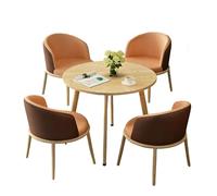 Multi-Color Dining Set, Two-Tone Design & Compact Size 5-Piece Modern Bistro,Heavy-Duty Construction & Easy-to-Clean Materials(E)