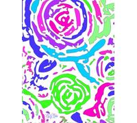 Multi-Color, Rainbow Roses Collage,' 200 Unlined, Star Detailed Page, 8x11, Hardcover Journal, Art Pad, Sketchbook, Drawing Book: Created With ... By: Artist Mary Elisabeth Linder @ MaryEMade