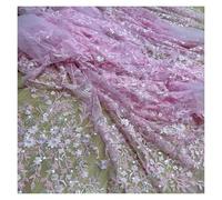 Multi Colored Lace Embroidery Fabric Is An Ideal Material For Making Wedding Dresses, Gowns, And Clothing Accessories(Pink)