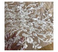 Multi Colored Lace Embroidery Fabric Is An Ideal Material For Making Wedding Dresses, Gowns, And Clothing Accessories(WHITE)