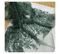 Multi Colored Lace Embroidery Fabric Is An Ideal Material For Making Wedding Dresses, Gowns, And Clothing Accessories(Army green)