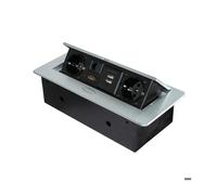 Emuca Multiconnecteur Atom 26 pour bureau, EU, Peint en aluminium, Acier et Plastique et Zamak, 1 ut.