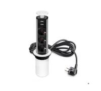 Multi-connecteur - Emuca - Vertikal - Élevable - 3 prises Schuko - 2 USB - Blanc