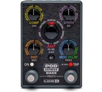 Line 6 POD Express Bass, processeur d'effets et d'ampli, avec 7 modèles d'ampli, 16 modèles d'effets, 21 préréglages et des commandes simples, conception légère ultra-portable