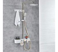 Multi-fonction De Douche Robinets Gold Plaqué W/Panier De Serviette Crochets Baux De Salle De Bain Moup De Bain Cold Hot Mélangez Robinets D'eau
