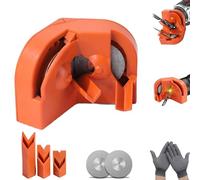 Multi-function Drill Bit Sharpener, Portable Drill Bit Sharpeners, with 4 Wheels Grinder for Grinding/Sharpening Twist Drills,Impact Drills Bits, Mills (Orange)